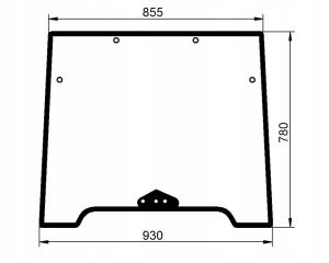 Luna delantera superior 855mm para tractor 00125734010N
