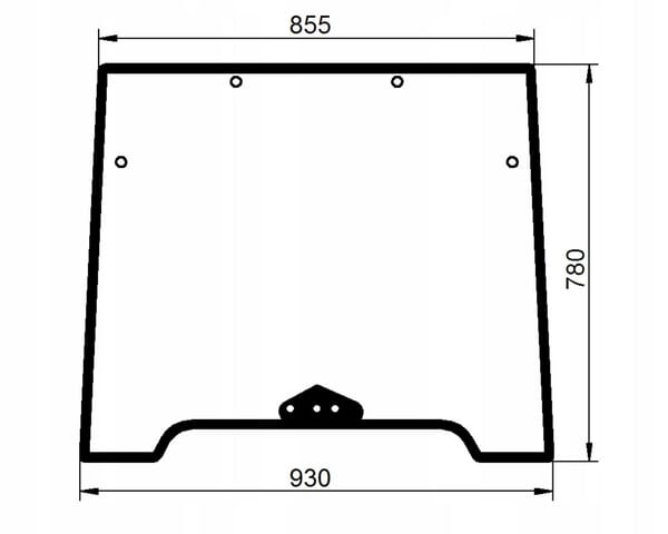 Luna delantera superior 855mm para tractor 00125734010N