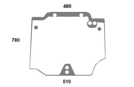 Ventana Trasera para Tractor 480x510mm 8 Orificios 44911821N