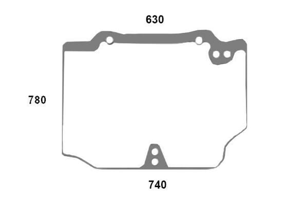 Cristal trasero superior para tractor 740x780mm 5196371N
