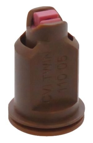 Tobera venturi doble chorro plano 110° cerámica marrón CVITWIN11005