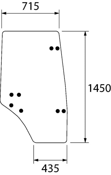 Ventanilla de puerta derecha verde para tractor 1464mm D7543
