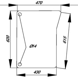 Cristal inferior derecho para tractor verde curvado D8181