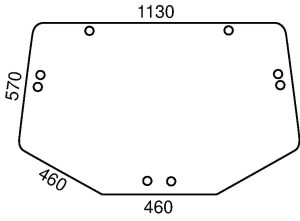 Luneta trasera superior para tractor 1250mm - L202528KR