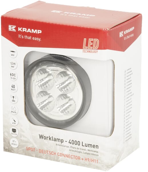 Foco de Trabajo LED 40W 4000lm Redondo 10/30V AMP Kramp LA10551SP