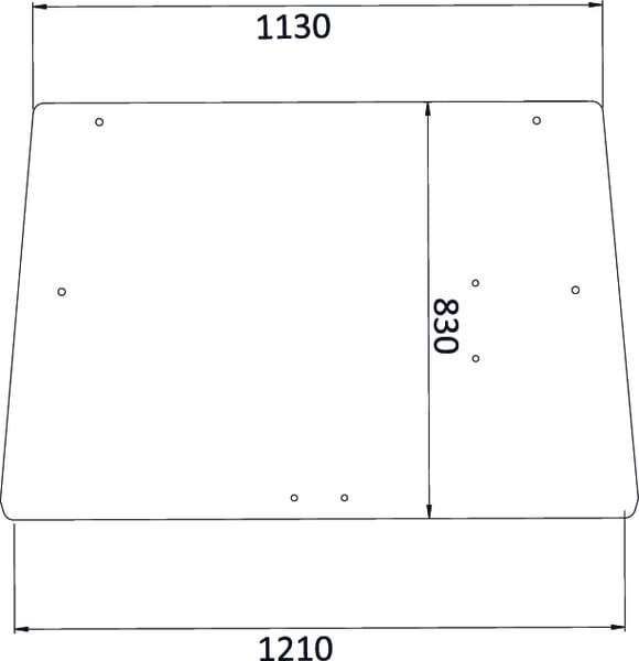 Cristal trasero superior John Deere SG2 1269x830 mm D8079